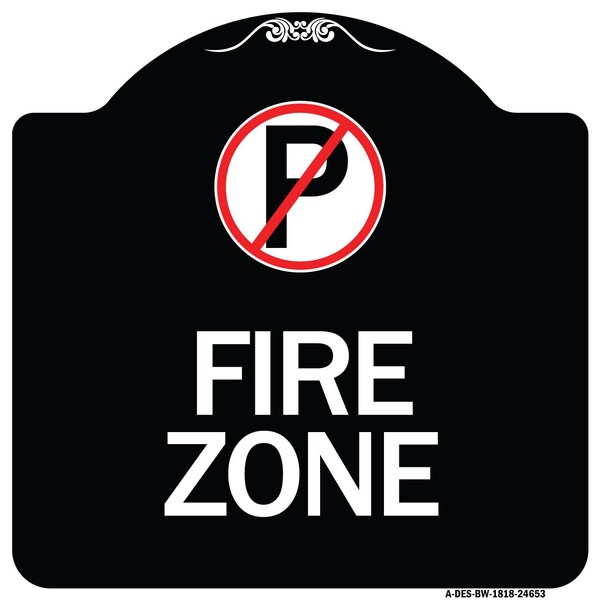 No Parking Symbol Heavy-Gauge Aluminum Architectural Sign, 18" x 18", BW-1818-24653